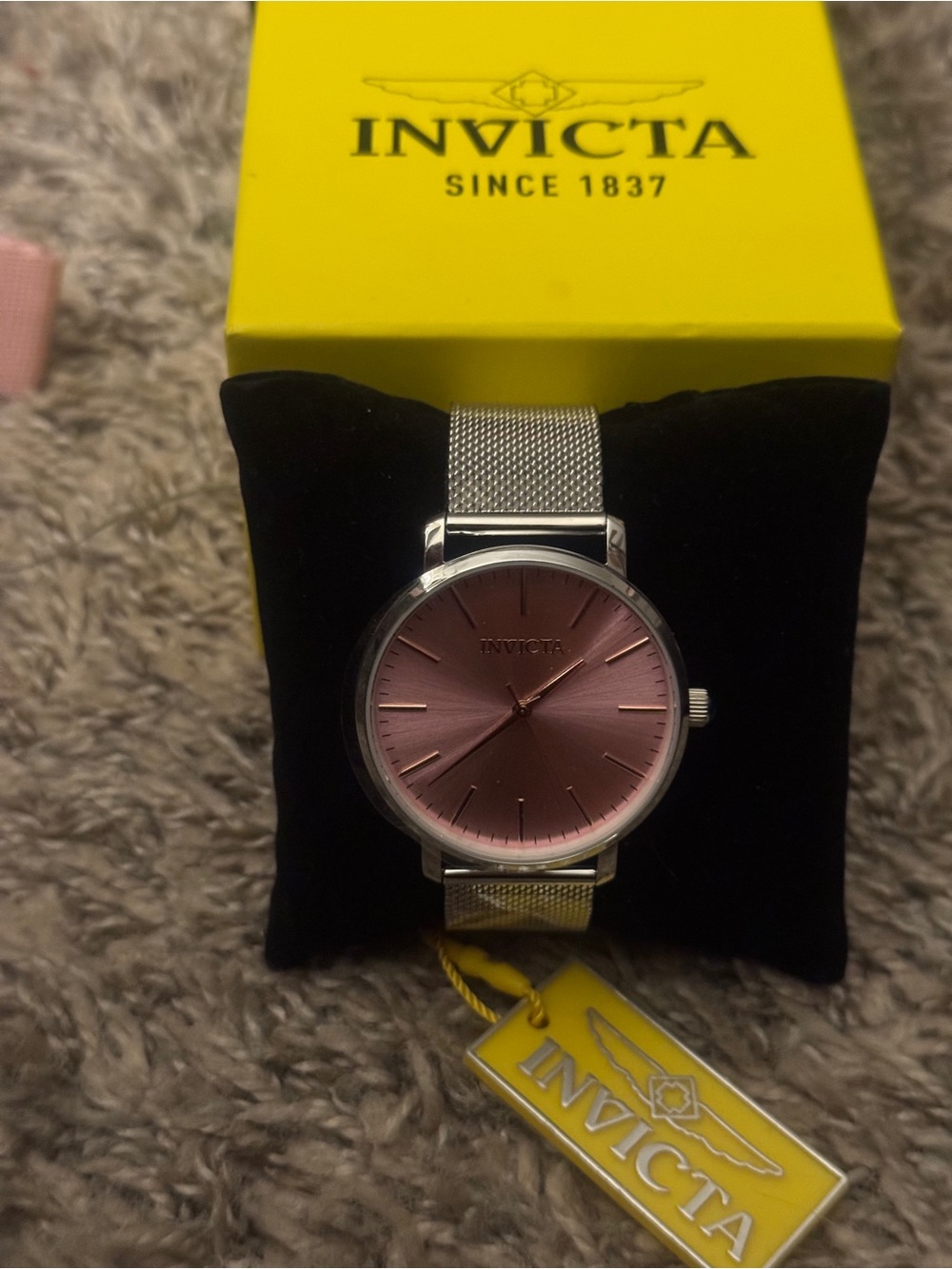 Invicta Womens Silver Mesh Watch with Rose Gold Dial - Picture 4 of 11
